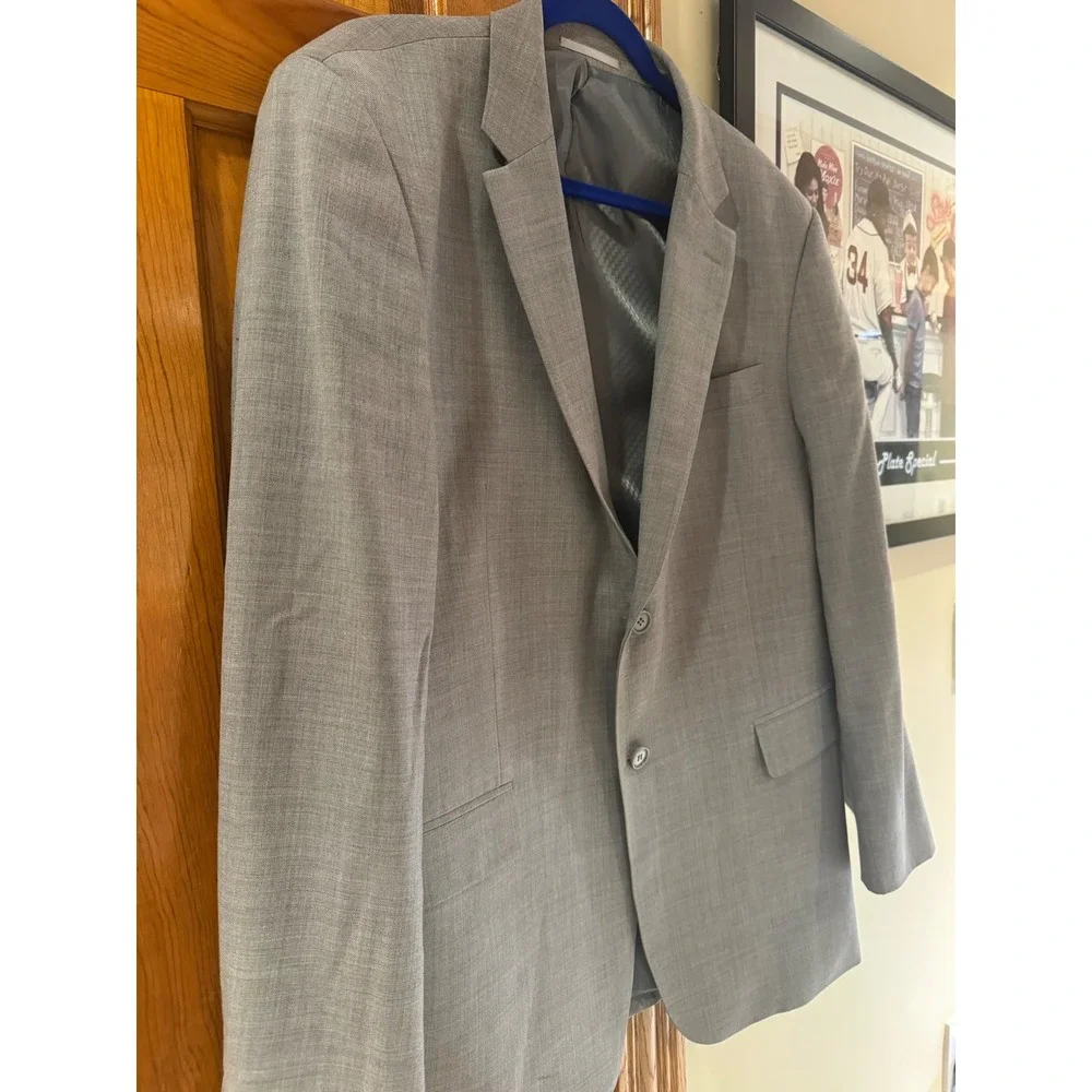 Mantoni Milan Italy Mens Light Gray‎ Super 140S Virgin Wool 2-Button Blazer Coat